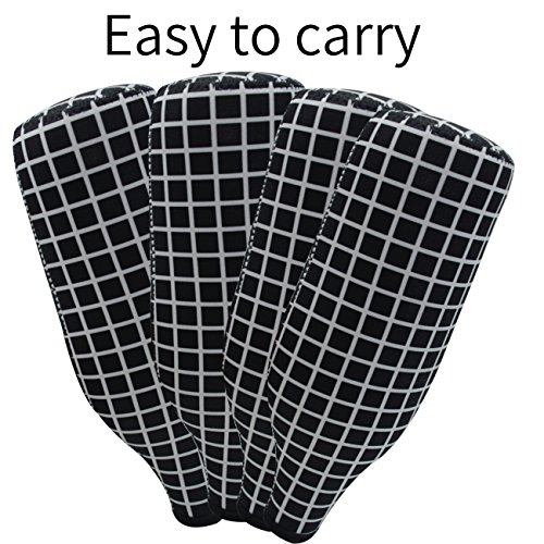 Orchidtent - Enfriador de botellas de cerveza con cremallera, 4 unidades de funda de neopreno aislado para botella de cerveza con funda de transporte para mantener tu bebida en casa (negro y niña)