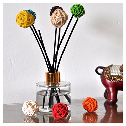 Ougual 100 Piezas Caña de ratán propagación difusor de Varillas de Repuesto Palos para Aroma y Fragancia (30cm x 3mm, Negro)