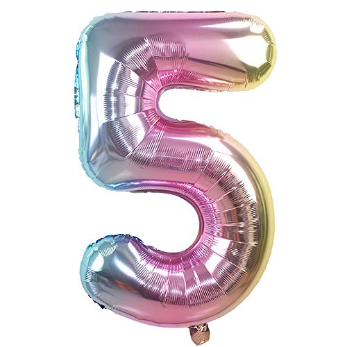 Ouinne Globo 50 Años, 32 Pulgadas Globo del Cumpleaños Número 50 Helio Globos para La Decoración Boda Aniversario (Rainbow)