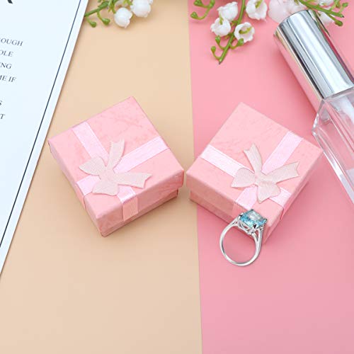 OUNONA 24pcs Joyero organizadores cajas de regalo de almacenamiento para pendiente pulsera collar (rosa)