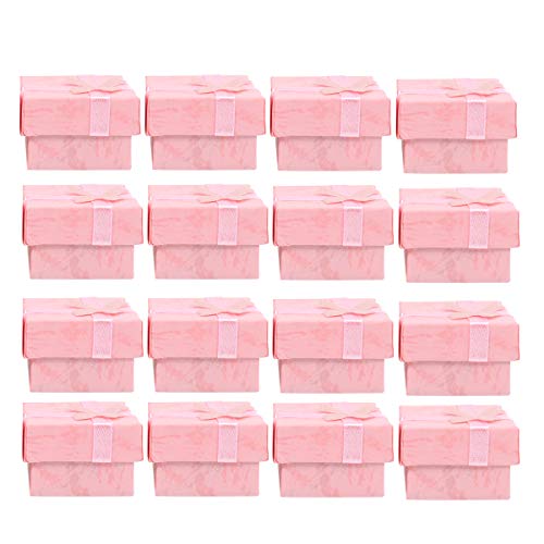 OUNONA 24pcs Joyero organizadores cajas de regalo de almacenamiento para pendiente pulsera collar (rosa)