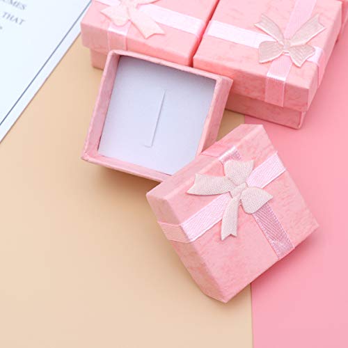 OUNONA 24pcs Joyero organizadores cajas de regalo de almacenamiento para pendiente pulsera collar (rosa)