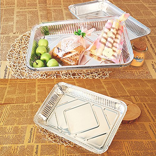 OUNONA - Bandejas de aluminio desechables para alimentos, para barbacoa, 10 unidades