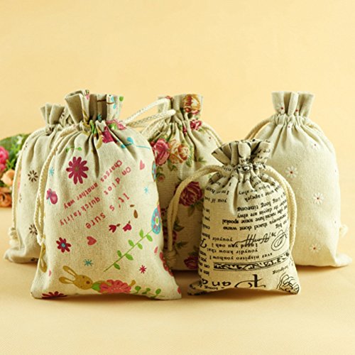 OUNONA Bolsas de Yute Saco de Joyas Caramelo Bombones Regalo Bolsas Decoración Boda 20pcs