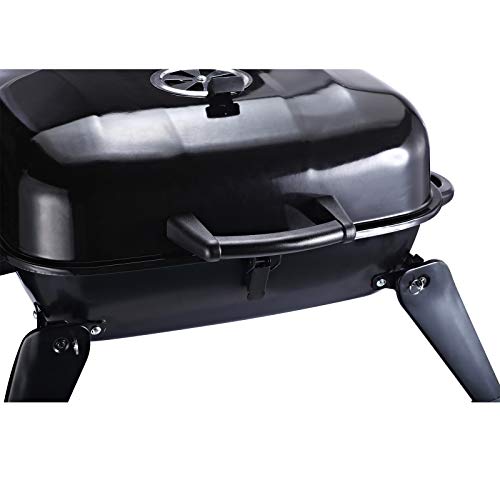 Outsunny Barbacoa de Carbón Portátil al Aire Libre Parilla de Carbón Plegable Barbacoa de BBQ Vegetal Tamaño Compacto Facil Llevar para Exterior Acampada 59x43x36cm