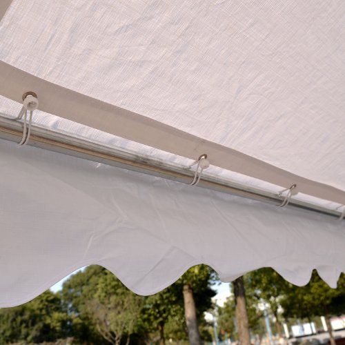 Outsunny Carpa de Jardín Cochera Gazebo 6x4m Pergola Cenador Pabellón 4 Paneles Laterales 6 Ventanas para Fiesta Eventos Bodas Acero PE Blanco