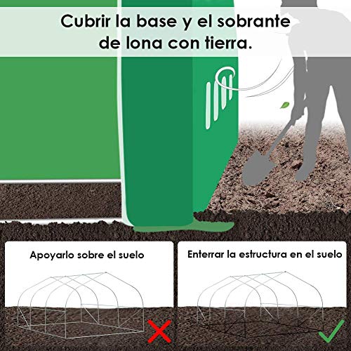Outsunny Invernadero con Cubierta para Jardín Patio Caseta Mosquitera Plantas Flores Blanco 350x300x200cm