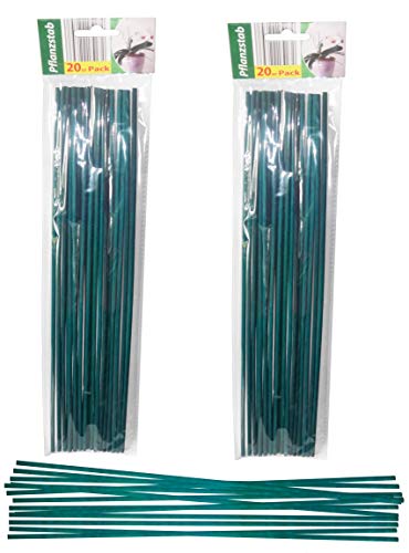 O&W Security - 40 unidades de varillas para plantas de tomates, de madera, color verde, 40 cm de diámetro, ecológico, 100% compostable Produktname