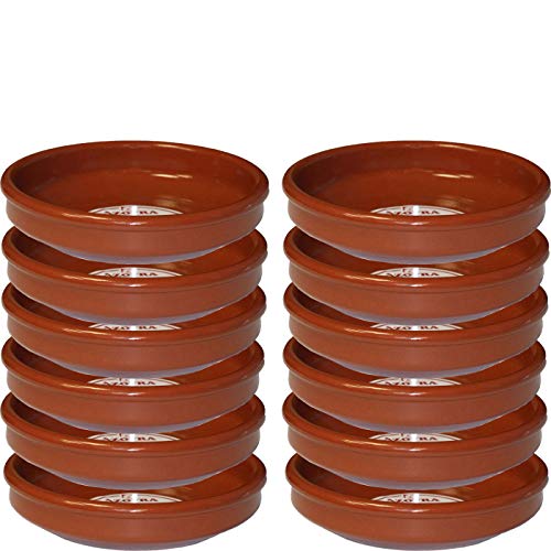 Pack de 12 Cazuelas de barro 18 cm apta para vitro