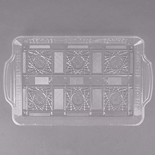 Pack de 3 elegantes bandejas de plástico rectangulares con aspecto de cristal con bandejas decorativas de Handel, 34 cm x 21,5 cm