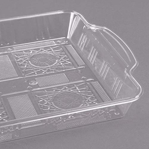 Pack de 3 elegantes bandejas de plástico rectangulares con aspecto de cristal con bandejas decorativas de Handel, 34 cm x 21,5 cm