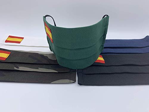 Pack de cuatro unidades dos azules y dos verdes con bandera de España tratados con ozono