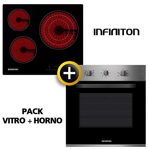 Pack Horno + VITROCERAMICA INFINITON (Placa Encimera mas Horno multifuncion, Pack Ahorro) (VITRO + Horno)