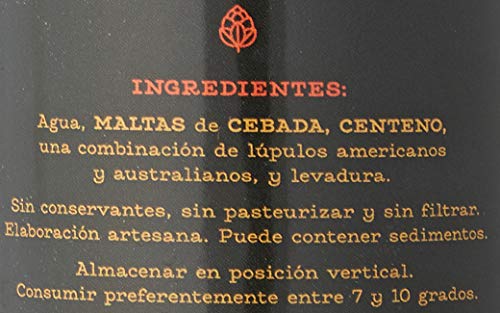 Pack Regalo Vaso serigrafiado + 5 botellines 33cl BEST SECRET RYE IPA - CERVEZAS GOURMET de elaboración limitada - de centeno