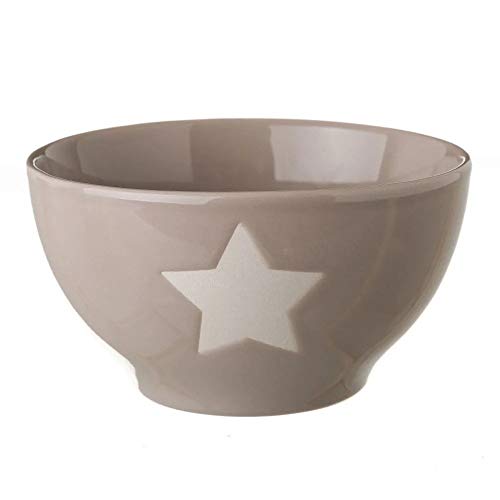 Pack x4 boles desayuno star ceramica 580cc 14,20x7,50 cm 2 colores beige/gris (Surtido a Elegir 1 Pack, indíque preferencia Tras Hacer Pedido, si no se enviará Cualquier Modelo dependiendo Stock)
