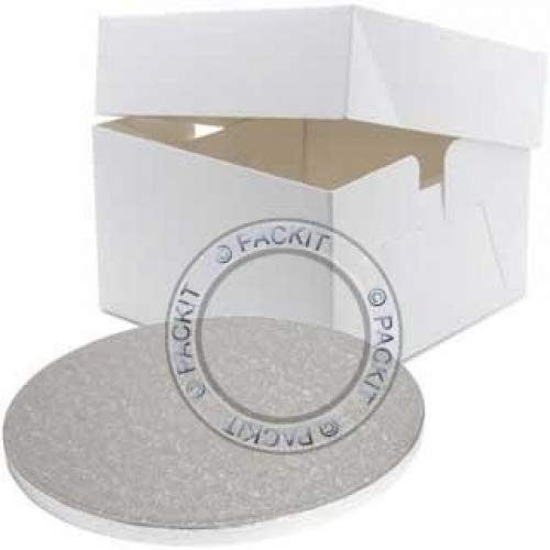 PackitUK - Base y Caja Redonda para Tarta de Boda, cumpleaños (diámetro: 25,4 cm)