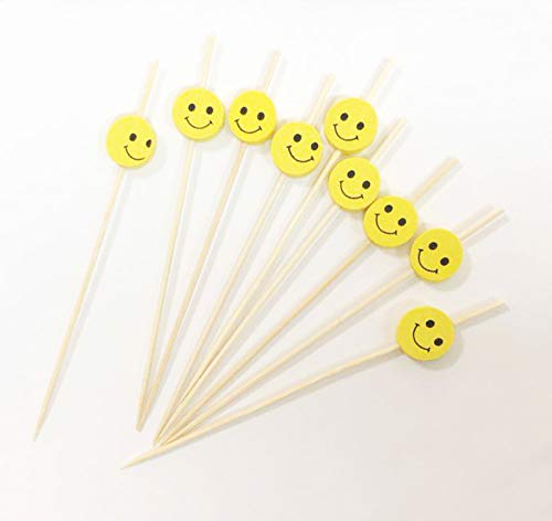 Palos De CÓCtel Palos De Madera De 100 Cuentas Suministros Para La Fiesta Volantes Bocaditos Frutas Bocaditos Bocaditos - Sonrisas Amarillas