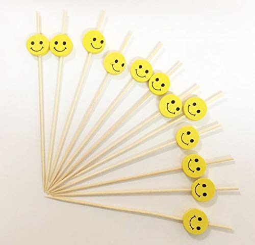 Palos De CÓCtel Palos De Madera De 100 Cuentas Suministros Para La Fiesta Volantes Bocaditos Frutas Bocaditos Bocaditos - Sonrisas Amarillas