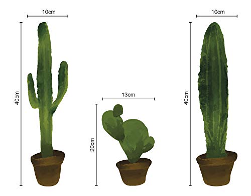 Panorama Pegatinas de Pared Pack de 12 Cactus - Vinilos Decorativos - Mural Adhesivo Pared - Pegatinas Pared - Vinilos Dormitorio - Pegatinas Cocina - Vinilos Adhesivos