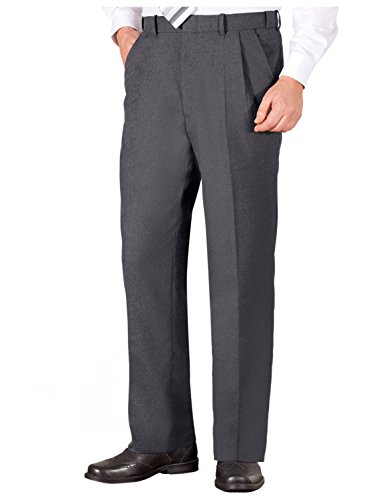 Pantalones De Poliéster/Viscosa Plisados con Cintura Elástica De Hombre Gris 58W / 31L