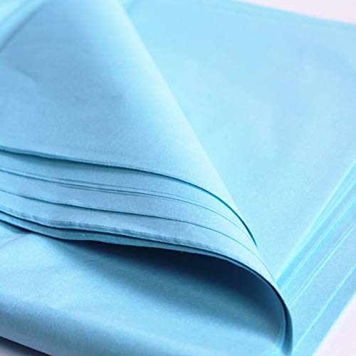 Papel de seda 50 cm x 75 cm, 17 g/m², color azul cielo 25 hojas