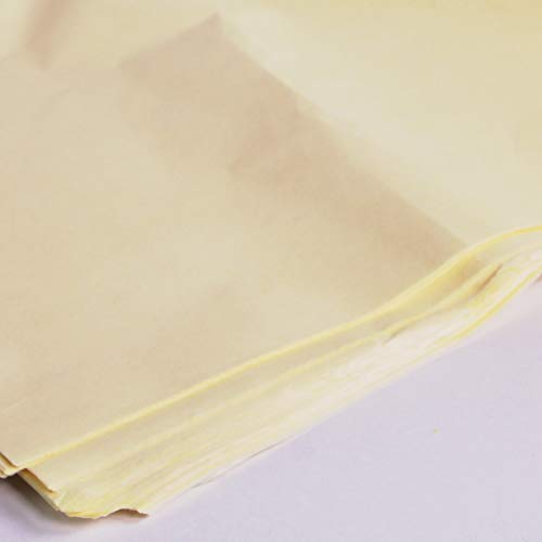 Papel de seda 50 cm x 75 cm, 17 g/m², color crema, 25 hojas