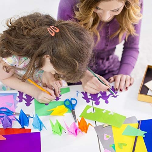 Papel Origami de Doble cara Color, Origami Papel Plegable 520 Hojas, Papel Cuadrado de Origami de 10 Colores Vivos para Manualidades, 7x7 cm, Mismo Color en Ambos Lados