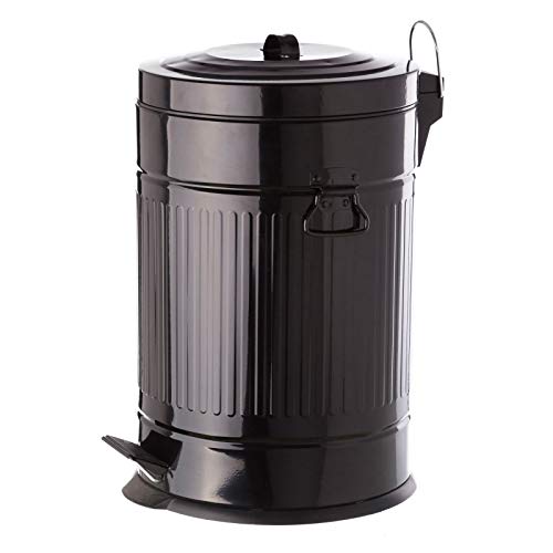Papelera 20 litros industrial negro de acero de cocina Arabia - LOLAhome