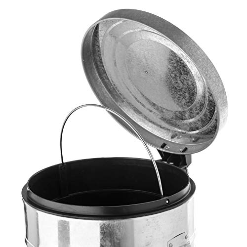 Papelera de 20 litros industrial plateada de metal para cocina Basic - LOLAhome