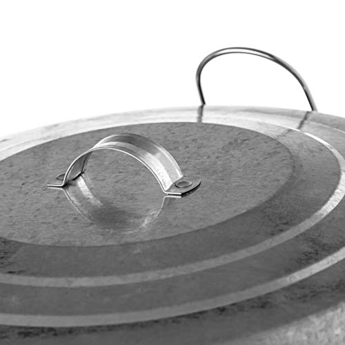 Papelera de 20 litros industrial plateada de metal para cocina Basic - LOLAhome