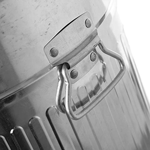 Papelera de 20 litros industrial plateada de metal para cocina Basic - LOLAhome