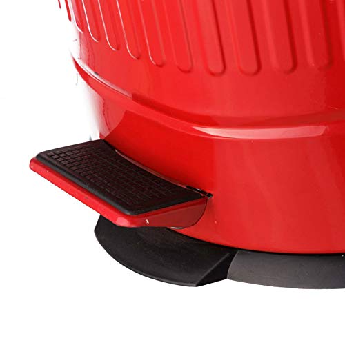 Papelera de 20 litros industrial roja de acero para cocina Iris - LOLAhome