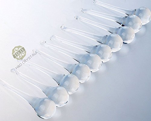Paquete de 10 accesorios colgantes de lágrima de cristal, parte de decoración de araña prisma transparente