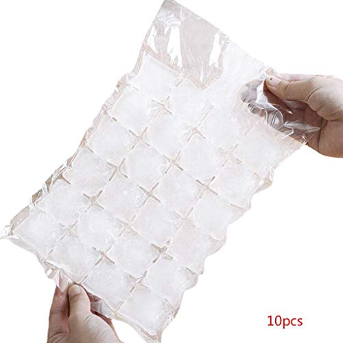 Paquete de 10 enfriadores y bolsas de frío desechables para hielo, bandeja flexible para cubitos de hielo, molde para hielo, bolsas de hielo, bloques para congelador, para niños