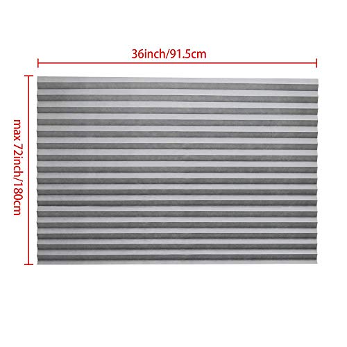 Paquete de pantallas de tele plisada para filtrado de luz Sunfree, solución rápida y fácil de instalar, tela, Gris, 90CMx180CM - 3 PACK