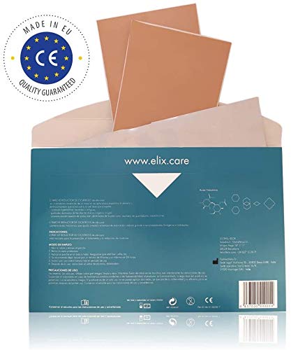 Parche Reductor de Cicatrices elix·care-Ácido Hialurónico-2 apósitos cicatrizantes-20 x10 cm- Tratamiento para Cicatrices y Queloides-Cesáreas, niños, cirugías estéticas-Parche recortable en tiritas