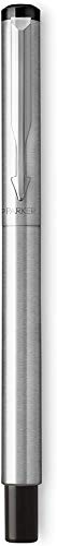 PARKER Vector rotulador roller, acero inoxidable con adorno cromado, punta mediana y tinta azul, en estuche de regalo