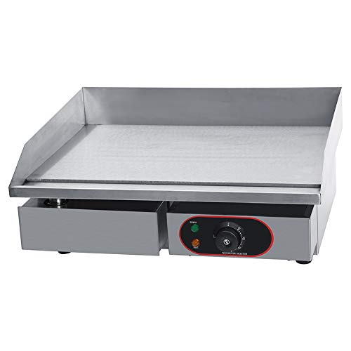 Parrillas eléctricas Barbacoa, 3000W 220-240V Acero inoxidable Parrilla Grande Encimera Placa calentadora BBQ Plancha de plancha con cajón de aceite extraíble Para Commercial Casa y restaurante