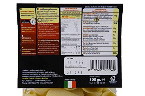 PASTA CASERA DE CALABRIA LOS PACCHERI HECHO CON TRIGO DURO DE ASTORINO PASTA: 6 PAQUETES DE PASTA DE 500 GRAMOS PRODUCIDOS EN CALABRIA CON TRIGO ITALIANO