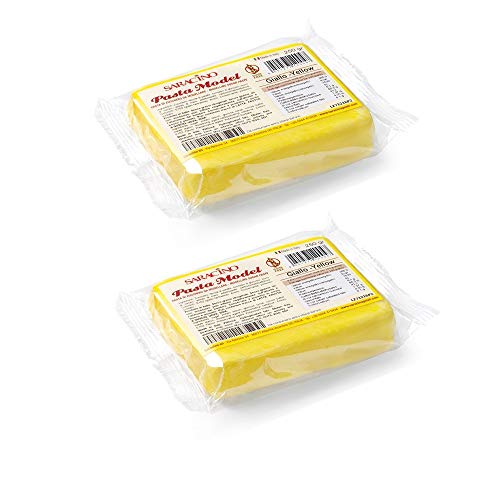 Pasta para modelar Saracino – Embalada por Art of Cake Modelelling Paste Amarillo-500 g (2 paquetes de 250 g)
