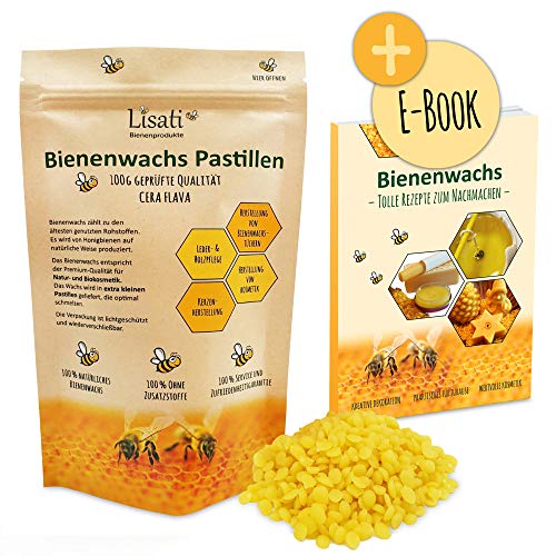 Pastillas de cera de abeja de apicultor 100 % naturales, fundido rápido, ideales para la fabricación de pomadas, jabones y velas, incluidas en bolsa opaca resellable para una gran durabilidad
