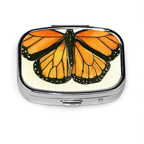 Pastillero cuadrado de moda, bolsa de almacenamiento de medicinas, bolsillo o fácil de usar, bolsa de almacenamiento de medicinas, bolsa de almacenamiento de monarca y mariposa