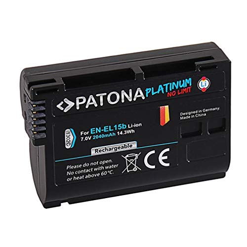 PATONA Platinum Bateria EN-EL15b 2040mAh Compatible con Nikon D7000 D7100 D600 D800 D850, de Calidad Probada y fiable
