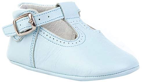 Patucos Pepitos para Bebé Todo Piel, mod.247. Calzado infantil Made in Spain, Garantia de calidad. (19, Azul Celeste)
