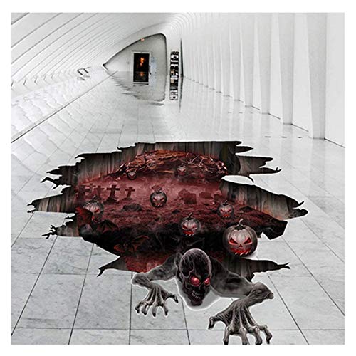 Pegatina de Halloween planta de calabaza esqueleto ventana 3D o el horror de la pared 4pcs apoyos de la etiqueta engomada de la pared de horror de Halloween * 35 * 50cm (estilo 1), color: Estilo 1