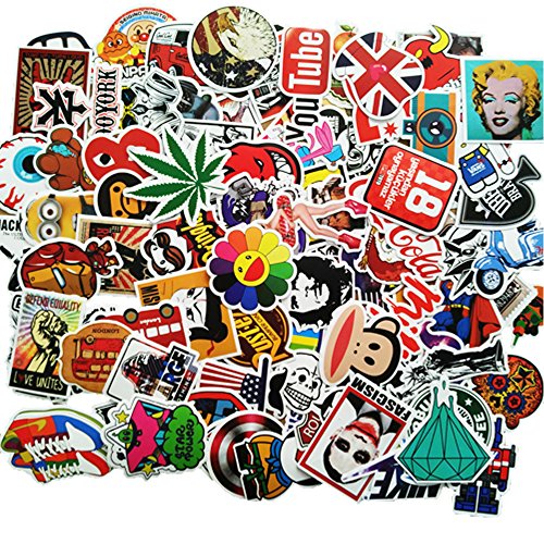 Pegatinas [100 pcs] Pegatinas aleatorias, Vinilo Pegatinas, Graffiti Stickers, para Portátil, Bicicletas, Motocicleta, Casco, Coches, Guitarra, Monopatín, Maleta de Equipaje, teléfono Celular