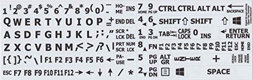 Pegatinas para teclado, diseño de letras negras, color negro, amarillo, blanco y gris, varios colores