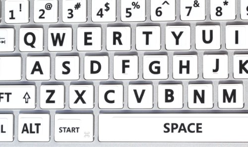 Pegatinas para teclado, diseño de letras negras, color negro, amarillo, blanco y gris, varios colores