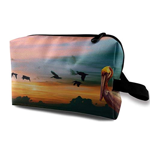 Pelican Cosmetic Bags Makeup Organizer Bag Pouch Zipper Purse Handbag Clutch Bag