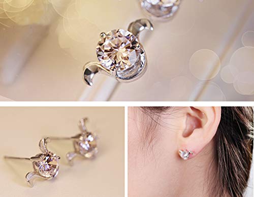 Pendientes Fiesta Bungavilla Pendientes Rosas Largos Pendientes de Aries,Plata de Ley,Plata